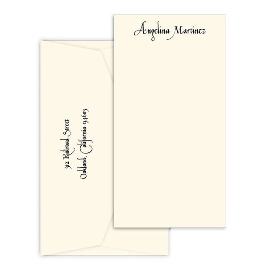 Triple Thick Casual Tall Flat Note Cards - Raised Ink